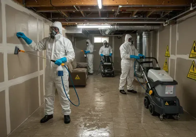 Basement Moisture Removal and Structural Drying process in Archbald, PA